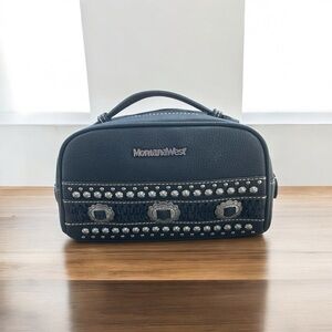 Montana West Whipstitch Travel Bag Western Stud Embellishments Makeup Tote